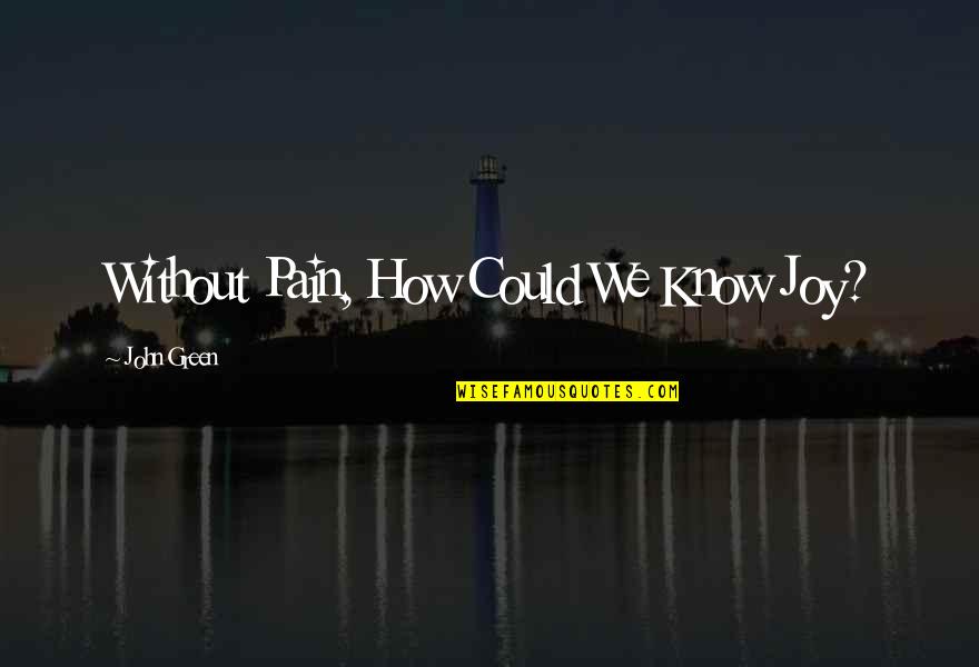 Zeptat Se Quotes By John Green: Without Pain, How Could We Know Joy?