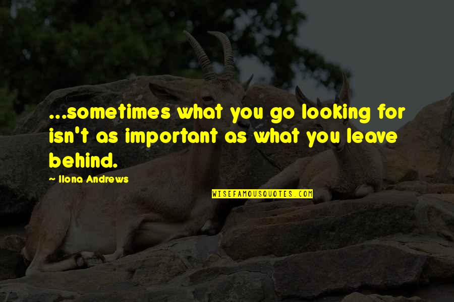 Zerhouni Elias Quotes By Ilona Andrews: ...sometimes what you go looking for isn't as