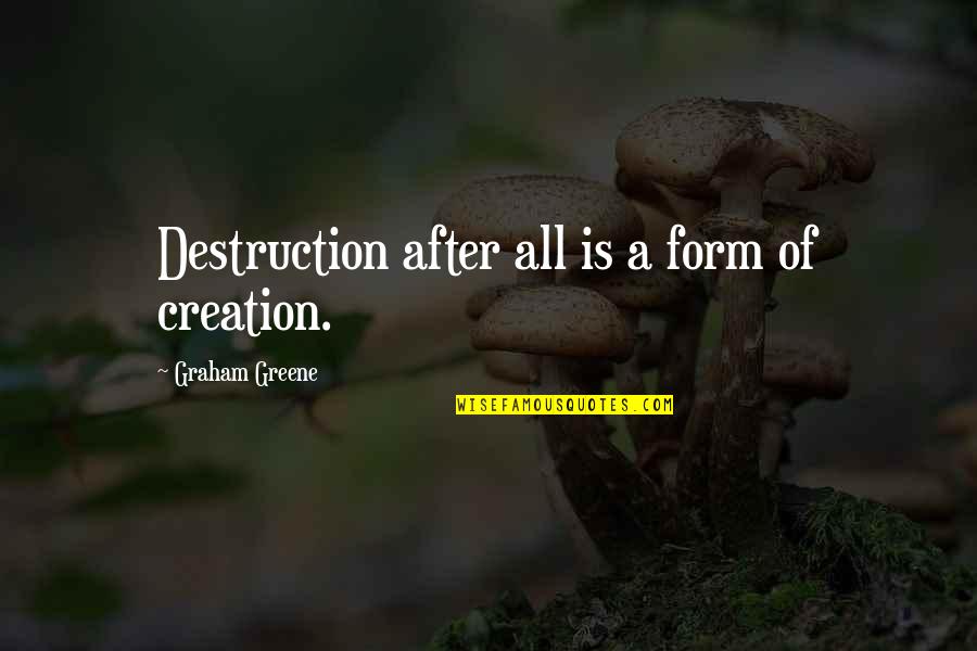 Zernov Plays Quotes By Graham Greene: Destruction after all is a form of creation.