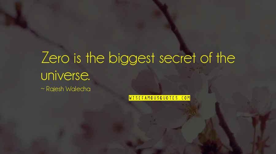 Zero Quotes By Rajesh Walecha: Zero is the biggest secret of the universe.