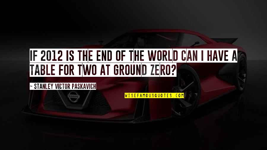 Zero Two Quotes By Stanley Victor Paskavich: If 2012 is the end of the world