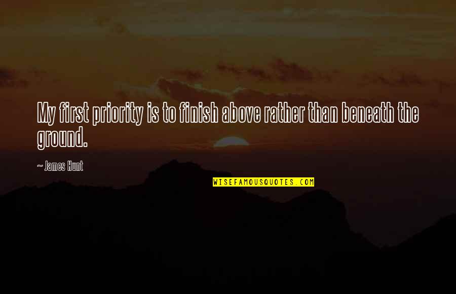 Zeromski Przedwiosnie Quotes By James Hunt: My first priority is to finish above rather