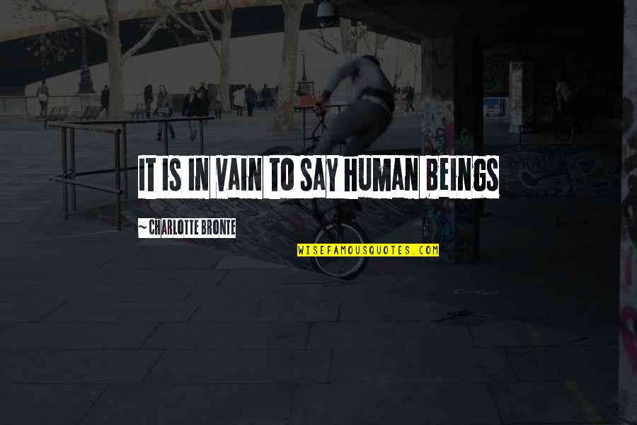 Zette Sullivan Quotes By Charlotte Bronte: It is in vain to say human beings Zette Sullivan Quotes By Charlotte Bronte: It is in vain to say human beings