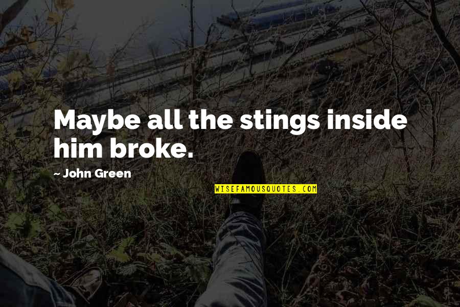 Zetterlund Patrik Quotes By John Green: Maybe all the stings inside him broke. Zetterlund Patrik Quotes By John Green: Maybe all the stings inside him broke.