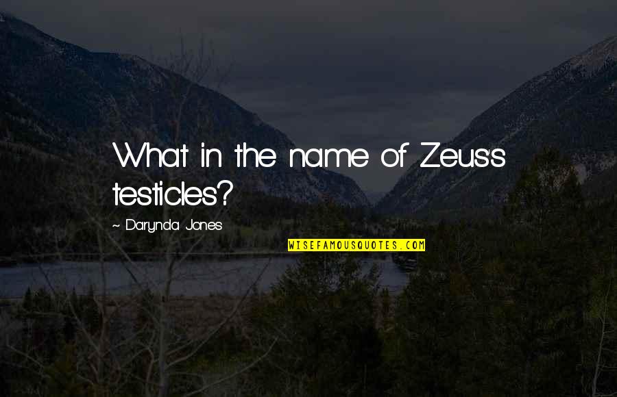Zeus's Quotes By Darynda Jones: What in the name of Zeus's testicles?