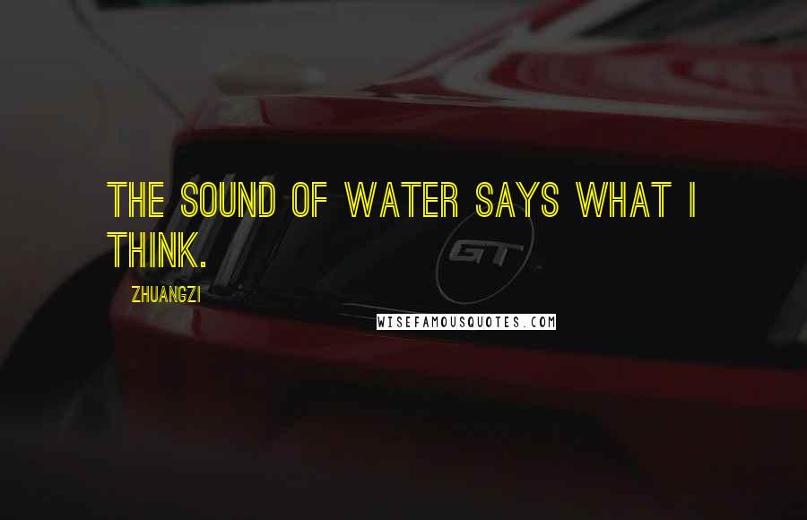 Zhuangzi quotes: The sound of water says what I think.