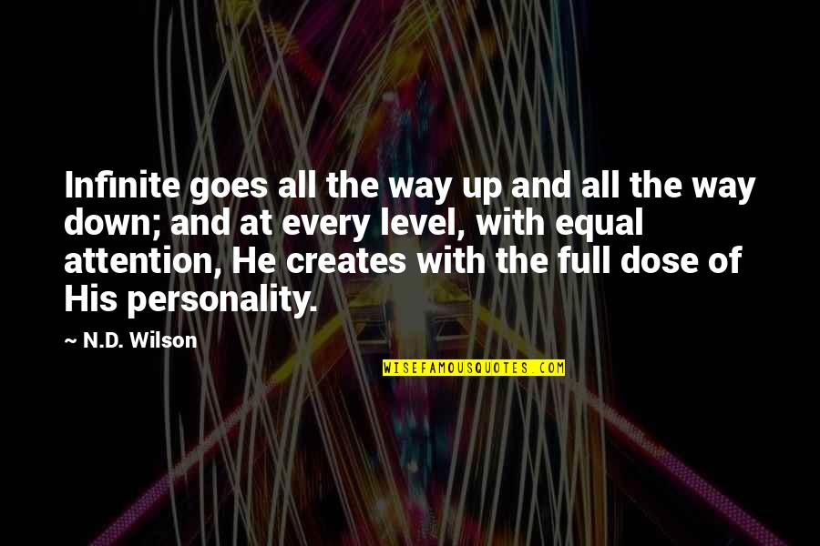 Ziavision Quotes By N.D. Wilson: Infinite goes all the way up and all Ziavision Quotes By N.D. Wilson: Infinite goes all the way up and all