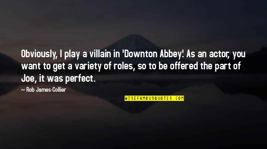 Zico Inspirational Quotes By Rob James-Collier: Obviously, I play a villain in 'Downton Abbey'.