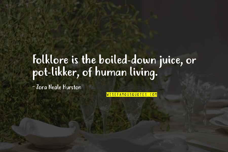 Zico Song Quotes By Zora Neale Hurston: Folklore is the boiled-down juice, or pot-likker, of