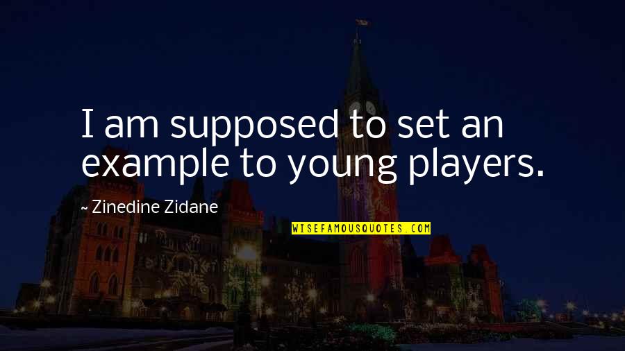 Zidane Quotes By Zinedine Zidane: I am supposed to set an example to