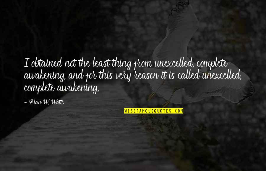 Zidanes Quotes By Alan W. Watts: I obtained not the least thing from unexcelled,
