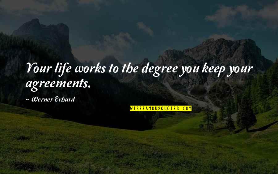 Ziegelmeier Pecan Quotes By Werner Erhard: Your life works to the degree you keep
