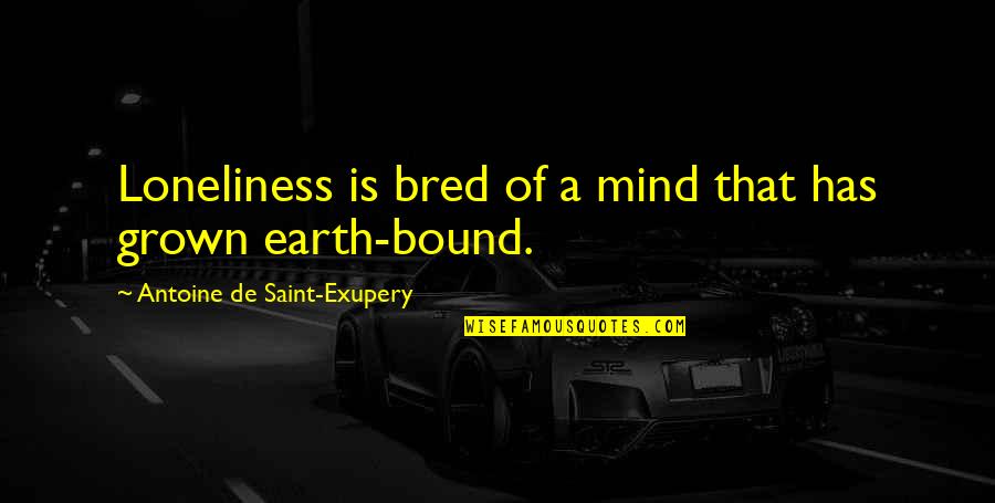 Zielarze Quotes By Antoine De Saint-Exupery: Loneliness is bred of a mind that has