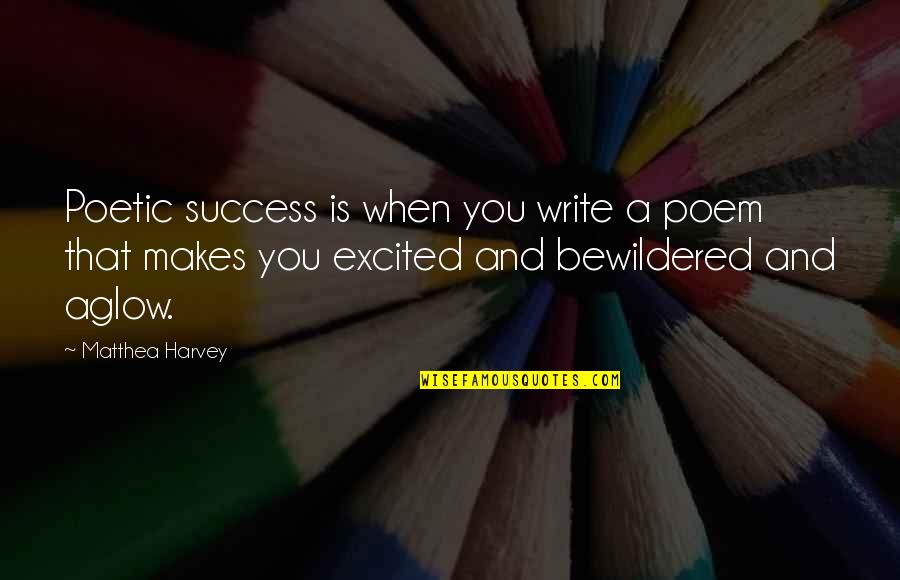Ziervogel Ship Quotes By Matthea Harvey: Poetic success is when you write a poem Ziervogel Ship Quotes By Matthea Harvey: Poetic success is when you write a poem