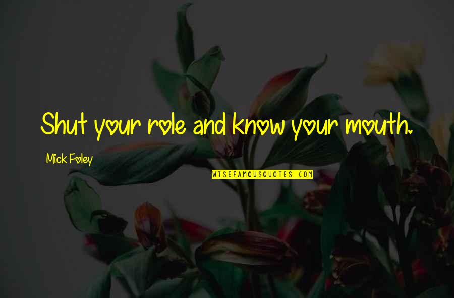 Ziervogel Ship Quotes By Mick Foley: Shut your role and know your mouth. Ziervogel Ship Quotes By Mick Foley: Shut your role and know your mouth.