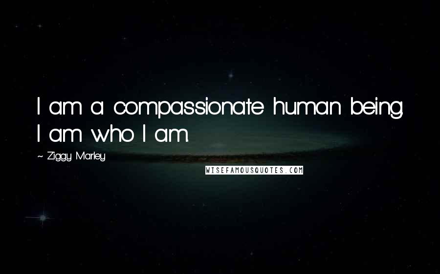 Ziggy Marley quotes: I am a compassionate human being. I am who I am.