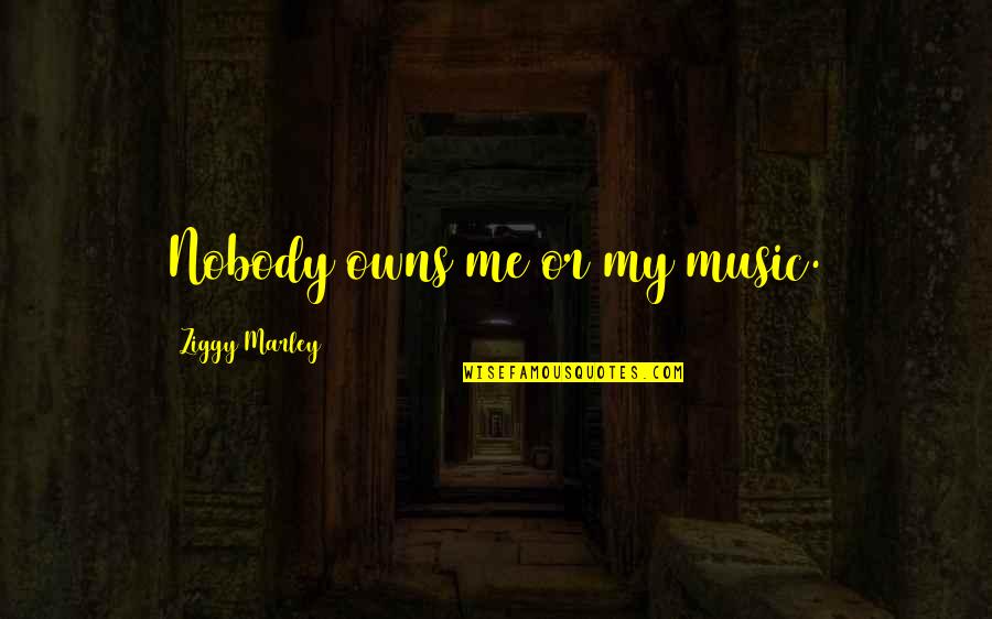 Ziggy Marley Quotes By Ziggy Marley: Nobody owns me or my music.
