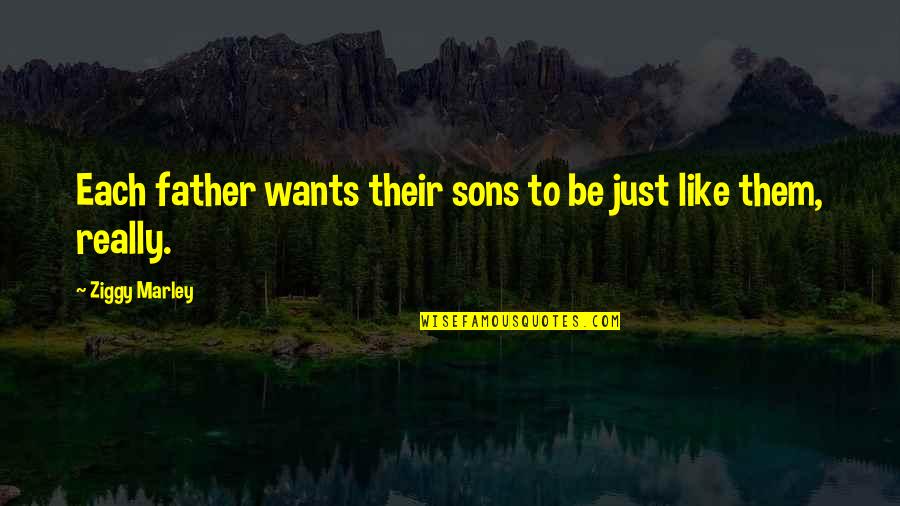 Ziggy's Quotes By Ziggy Marley: Each father wants their sons to be just