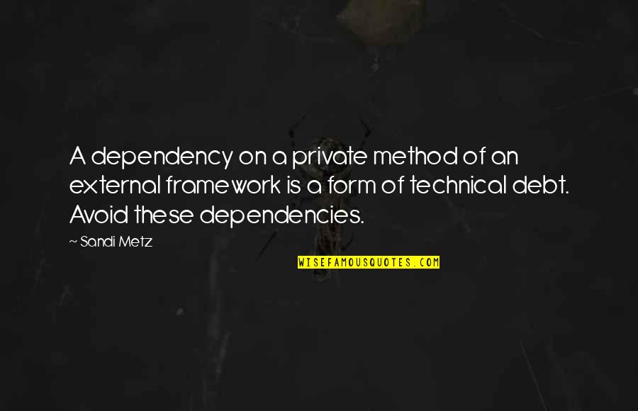 Zinaida Volkova Quotes By Sandi Metz: A dependency on a private method of an