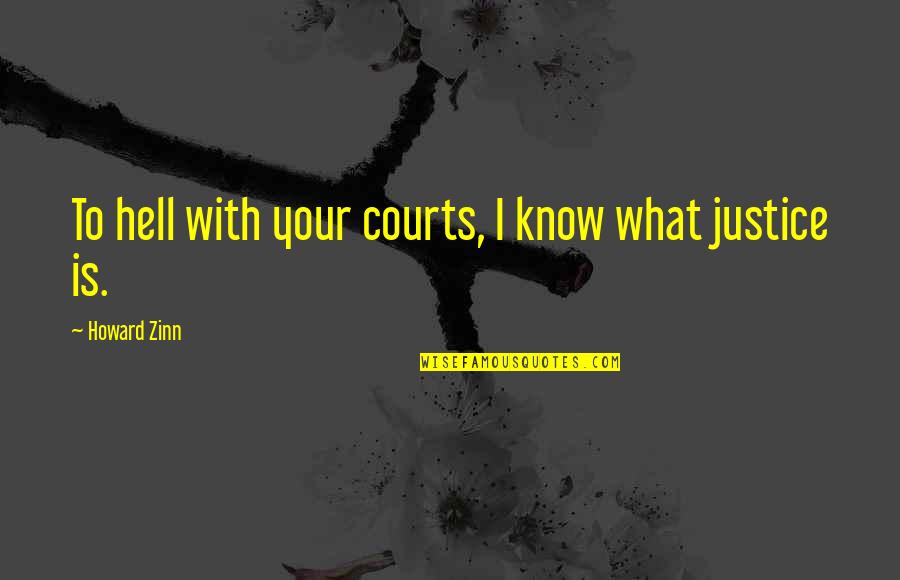 Zinn's Quotes By Howard Zinn: To hell with your courts, I know what