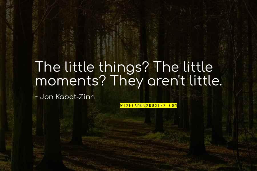Zinn's Quotes By Jon Kabat-Zinn: The little things? The little moments? They aren't