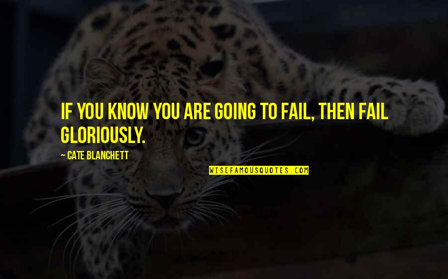 Zip Lining Quotes By Cate Blanchett: If you know you are going to fail, Zip Lining Quotes By Cate Blanchett: If you know you are going to fail,