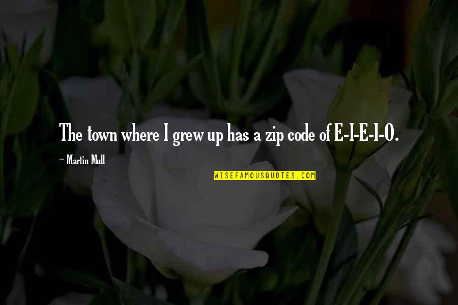 Zip Up Quotes By Martin Mull: The town where I grew up has a