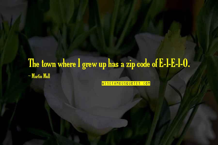 Zips Quotes By Martin Mull: The town where I grew up has a