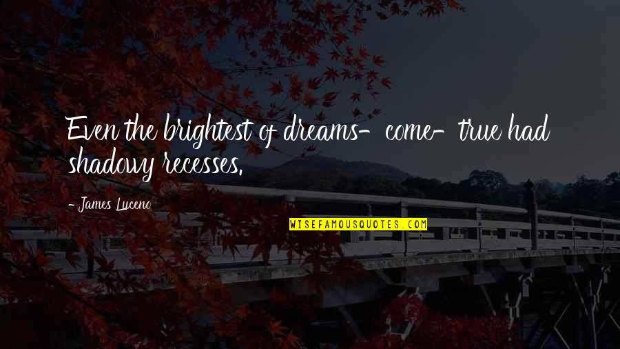 Ziri Quotes By James Luceno: Even the brightest of dreams-come-true had shadowy recesses.