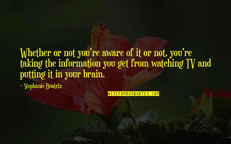 Zirvedekiler Quotes By Stephanie Beatriz: Whether or not you're aware of it or Zirvedekiler Quotes By Stephanie Beatriz: Whether or not you're aware of it or