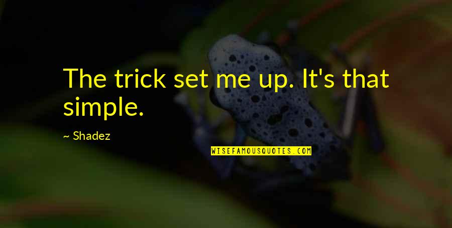 Ziskind Quotes By Shadez: The trick set me up. It's that simple.