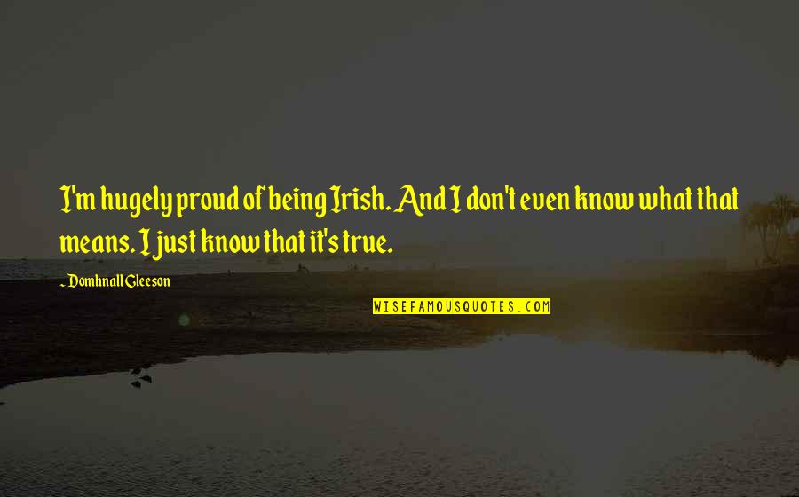 Zithers Chord Quotes By Domhnall Gleeson: I'm hugely proud of being Irish. And I