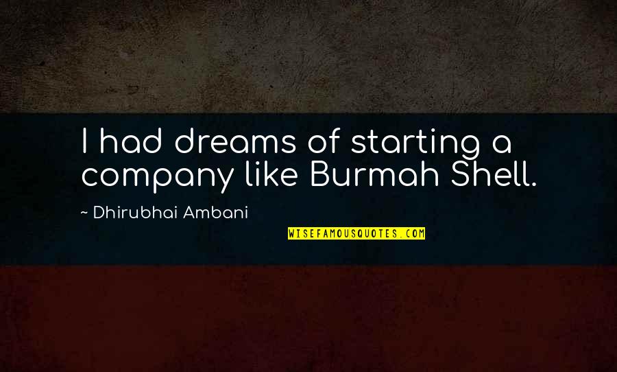 Zivota Panic Quotes By Dhirubhai Ambani: I had dreams of starting a company like Zivota Panic Quotes By Dhirubhai Ambani: I had dreams of starting a company like