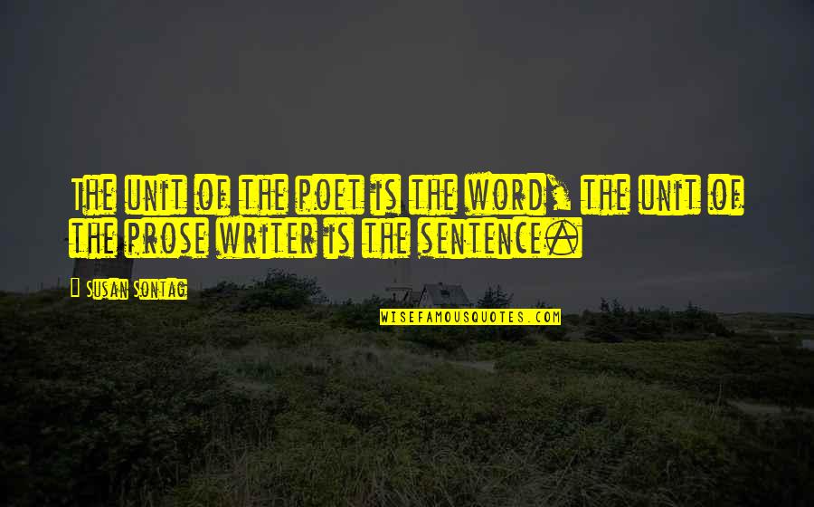 Zivs Breksis Quotes By Susan Sontag: The unit of the poet is the word,