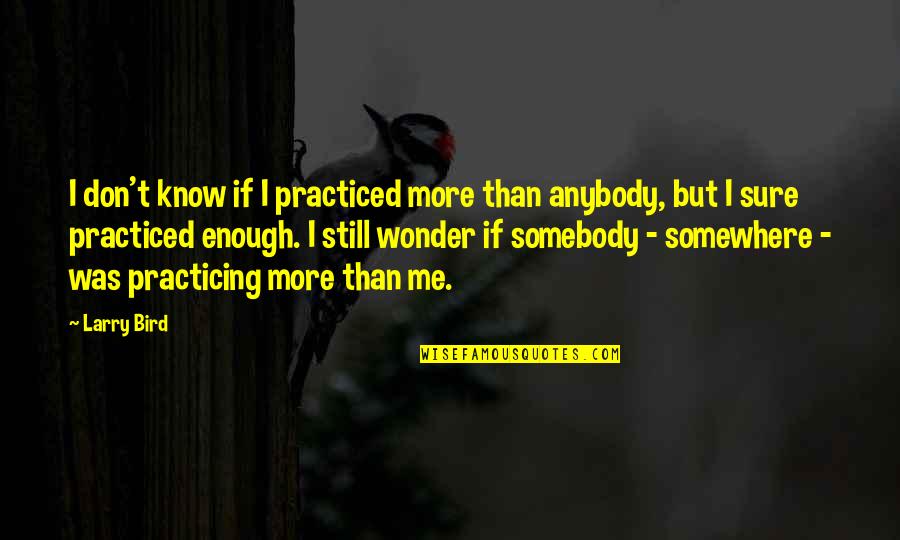 Zlatibor Hoteli Quotes By Larry Bird: I don't know if I practiced more than Zlatibor Hoteli Quotes By Larry Bird: I don't know if I practiced more than