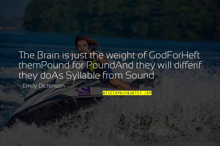 Zlatimir Pantic Quotes By Emily Dickinson: The Brain is just the weight of GodForHeft