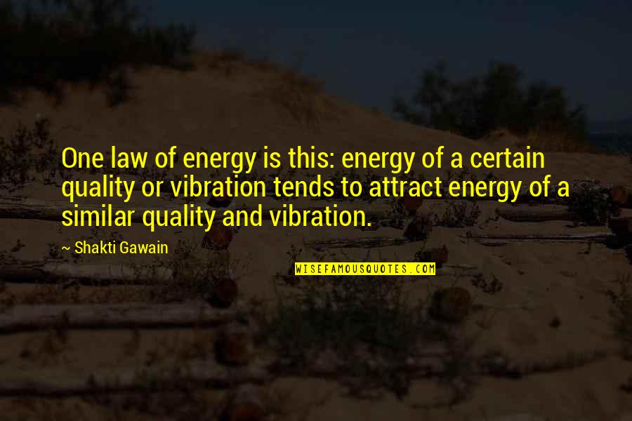Znacenje Padeza Quotes By Shakti Gawain: One law of energy is this: energy of