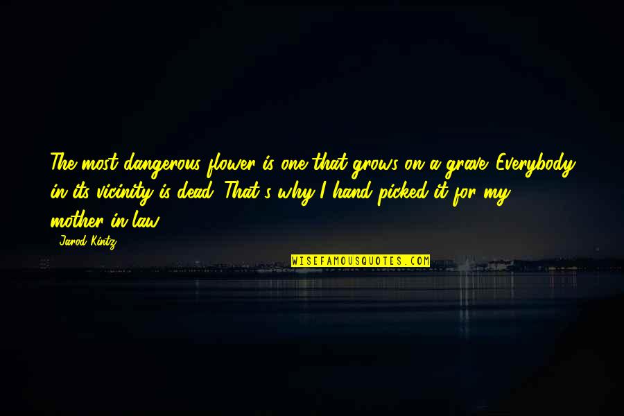 Znmet Quotes By Jarod Kintz: The most dangerous flower is one that grows