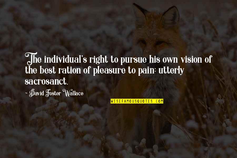 Zoekt Breimachintje Quotes By David Foster Wallace: The individual's right to pursue his own vision