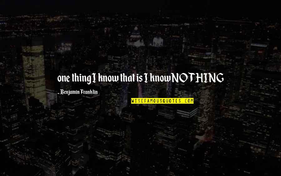 Zoenvissen Quotes By Benjamin Franklin: one thing I know that is I know