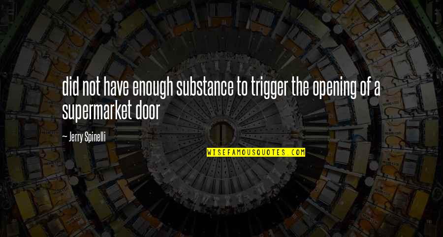 Zoketsu Norman Fischer Quotes By Jerry Spinelli: did not have enough substance to trigger the