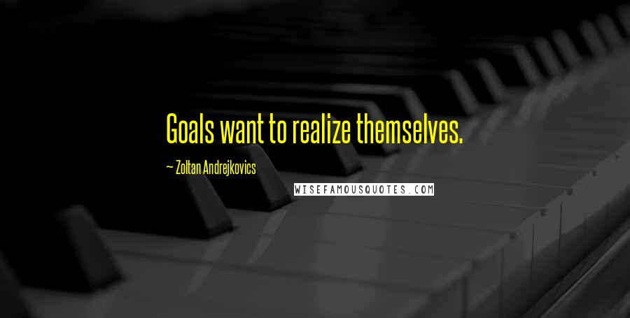 Zoltan Andrejkovics quotes: Goals want to realize themselves.