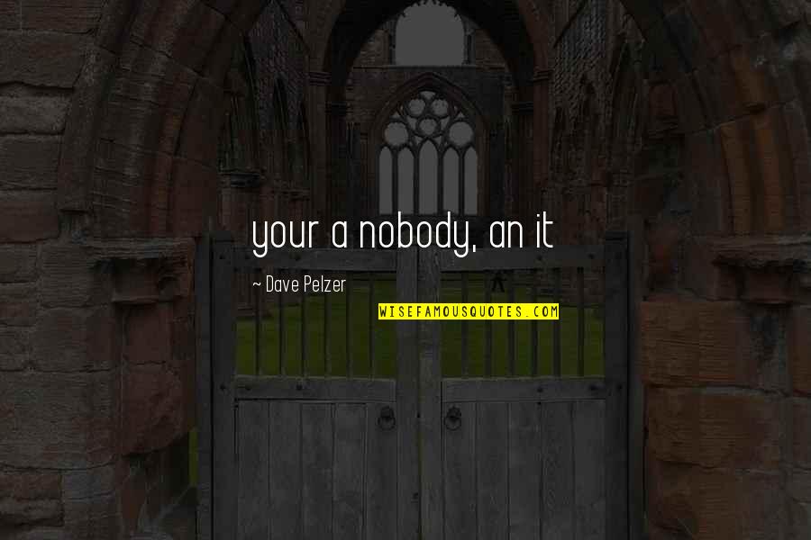 Zombieland Snowballs Quotes By Dave Pelzer: your a nobody, an it Zombieland Snowballs Quotes By Dave Pelzer: your a nobody, an it