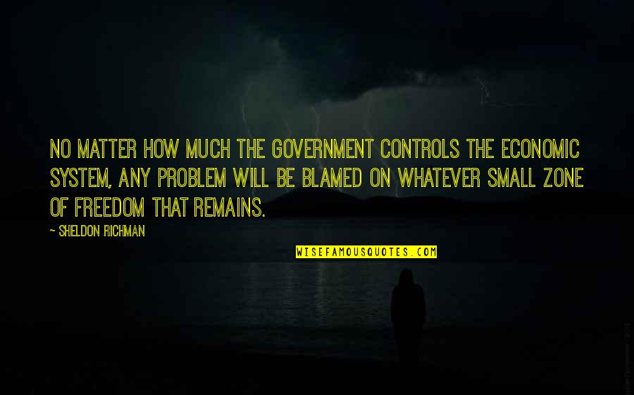Zone Quotes By Sheldon Richman: No matter how much the government controls the