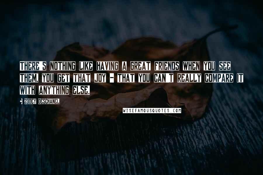 Zooey Deschanel quotes: There's nothing like having a great friends when you see them, you get that joy - that you can't really compare it with anything else.