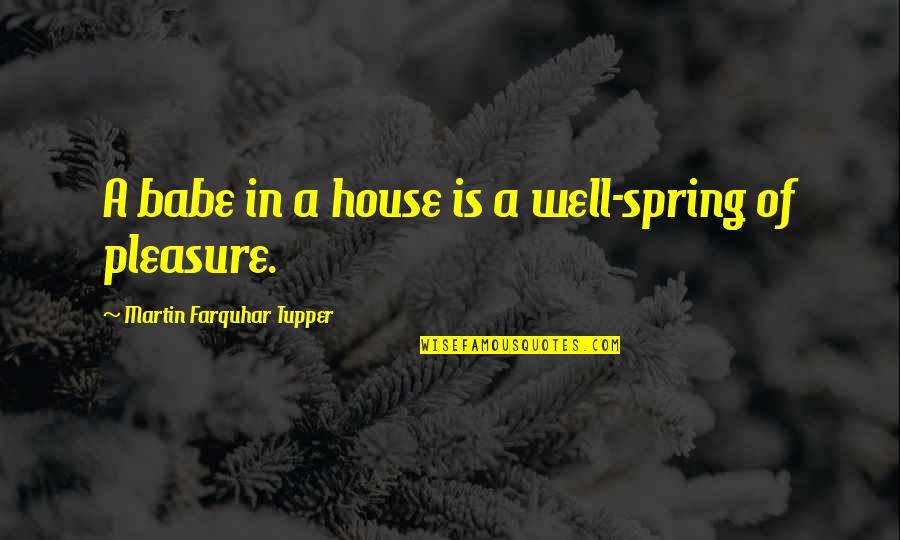 Zoolander Bulimia Quotes By Martin Farquhar Tupper: A babe in a house is a well-spring