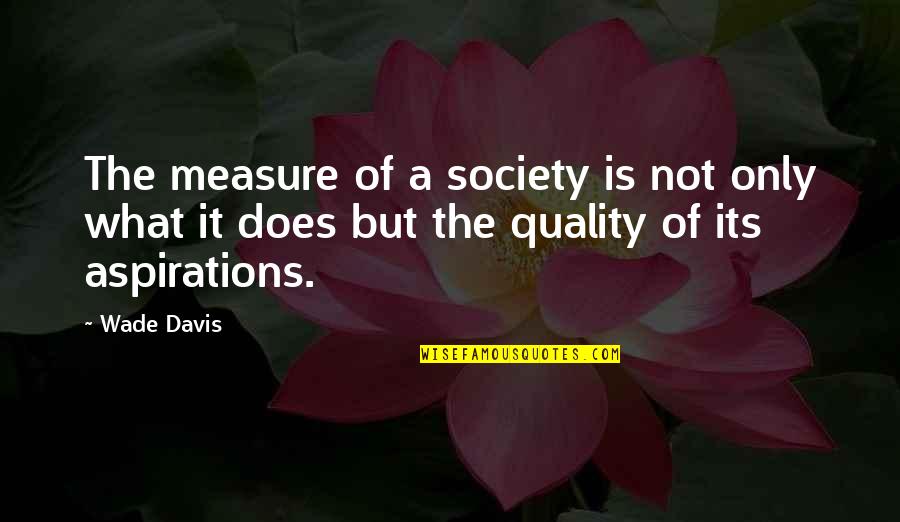 Zooommmmm Quotes By Wade Davis: The measure of a society is not only