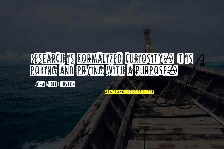 Zora Neale Hurston Research Quotes By Zora Neale Hurston: Research is formalized curiosity. It is poking and