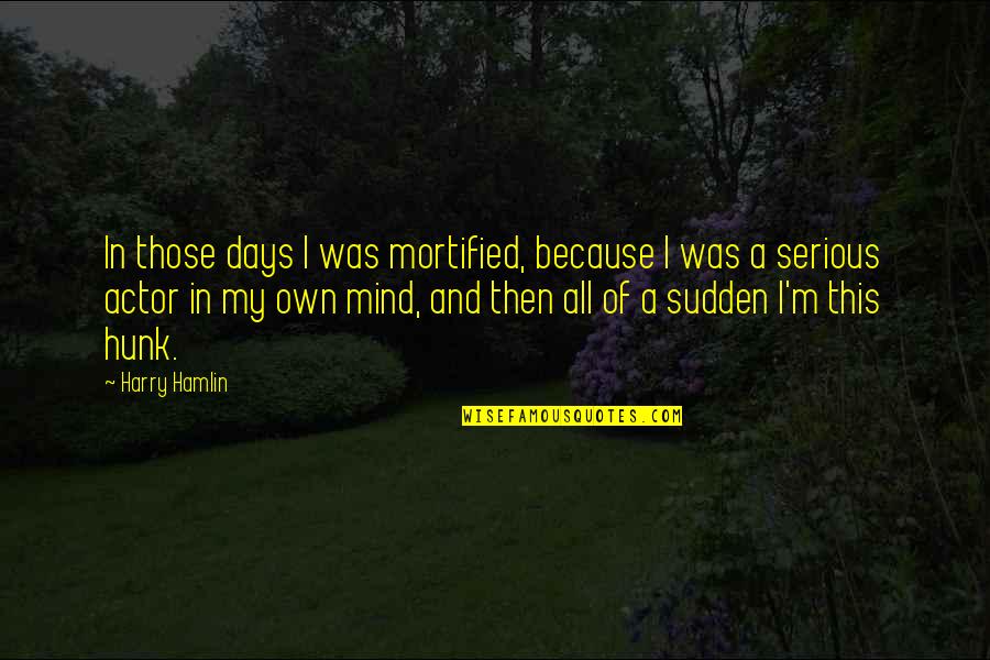 Zouave Soldier Quotes By Harry Hamlin: In those days I was mortified, because I