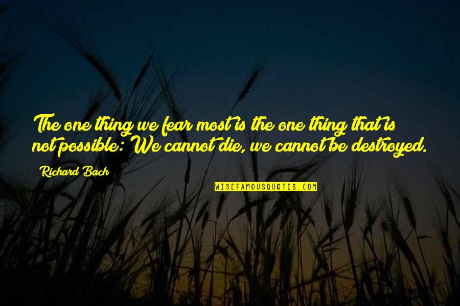 Zouganelis Now Quotes By Richard Bach: The one thing we fear most is the Zouganelis Now Quotes By Richard Bach: The one thing we fear most is the
